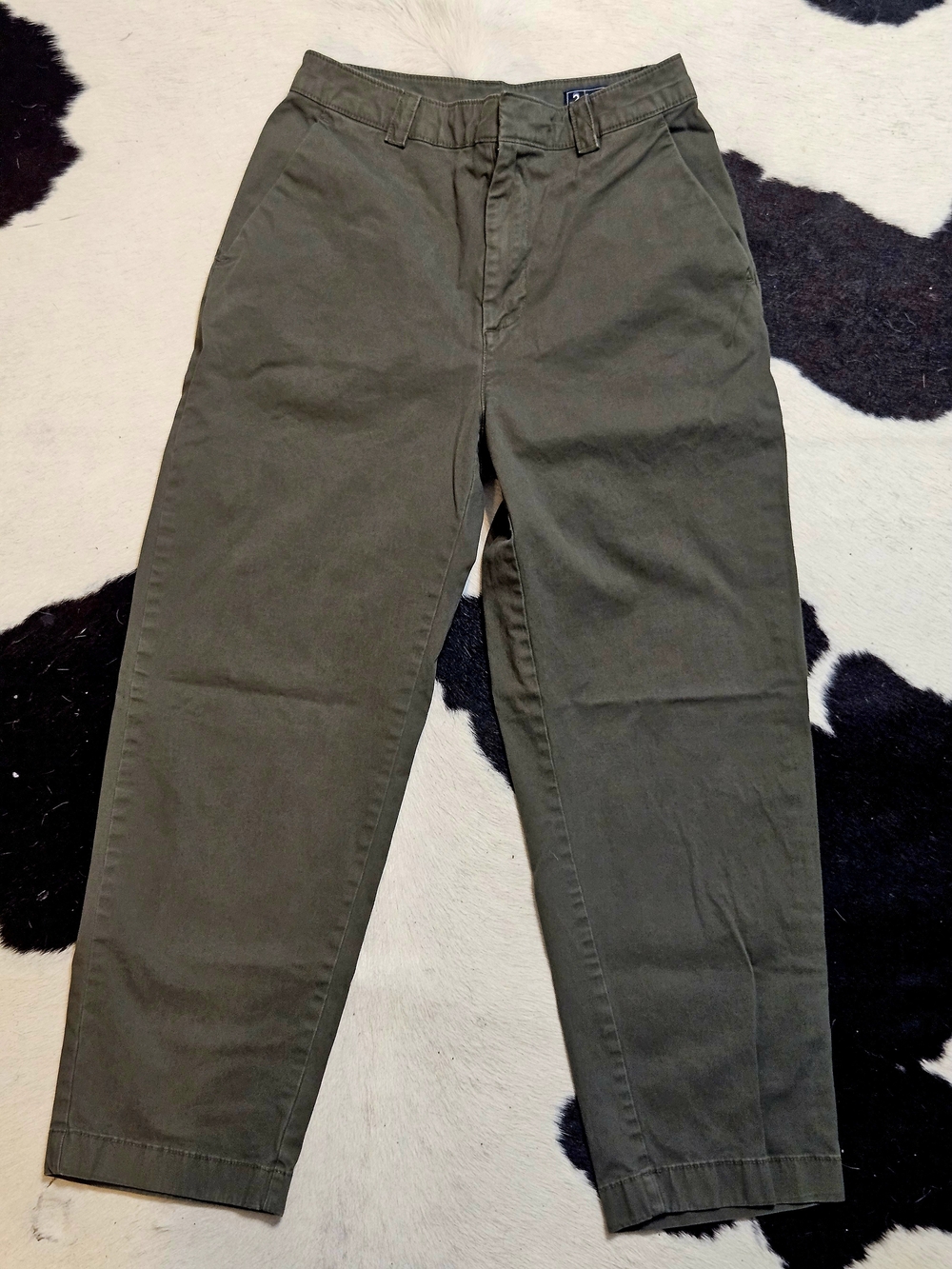 GAP Women's Olive Green Cropped Tapered Pants Sz 2